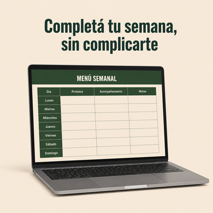 Guia interactiva de meal prep/ planificación semanal de comidas